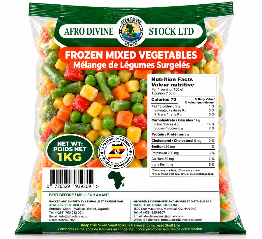 Frozen mixed vegetables pack